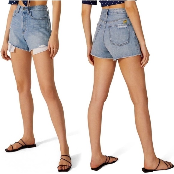New Favorite Daughter Juni High Rise Shorts Floral Daisy Sunflower Sz 31 - Picture 2 of 16